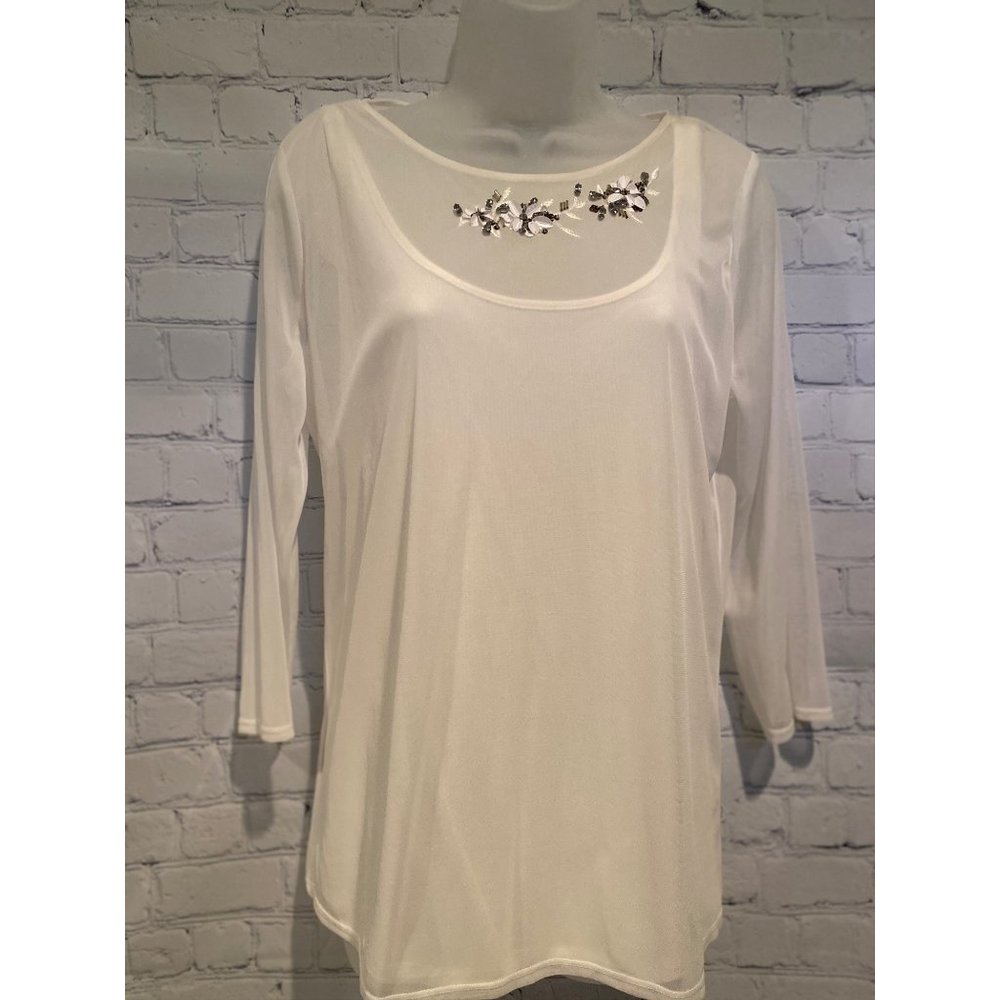 White House Black Market beaded blouse